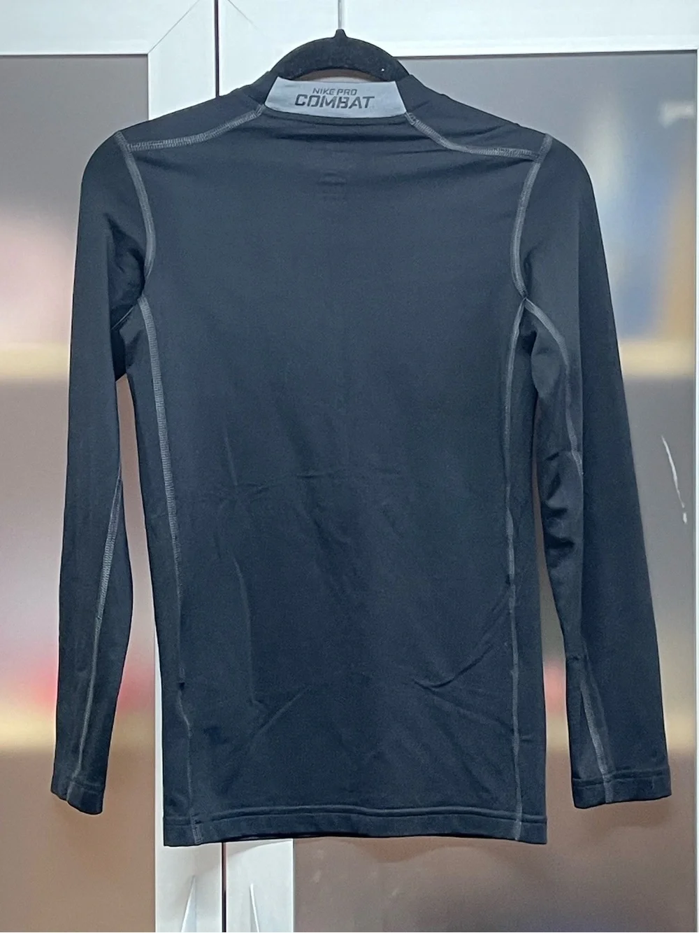 Nike Pro Combat Youth Dri Fit Black Long Sleeve Compression Hyperwarm Shirt, XL